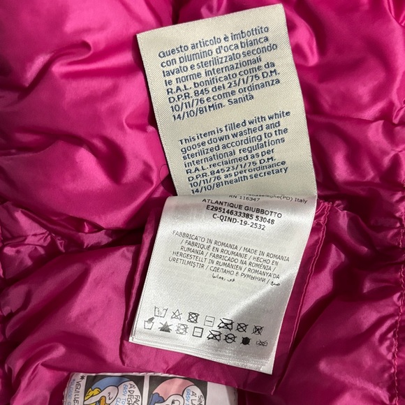 Moncler ATLANTIQUE GUIBOTTO Fuchsia Puffer Jacket 12-18 months - Picture 8 of 17